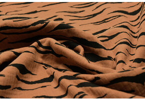 Hydrofiel Stof Zebraprint Brique