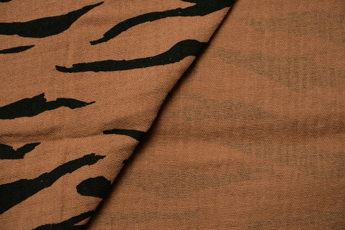 Double Gauze Fabric Zebraprint Brique