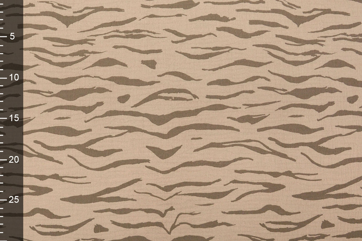 Double Gauze Fabric Zebraprint Grey