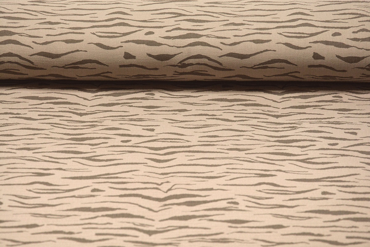 Double Gauze Fabric Zebraprint Grey