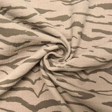 Hydrofiel Stof Zebraprint Grijs