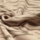 Double Gauze Fabric Zebraprint Grey