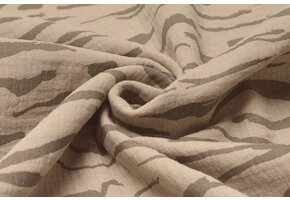 Double Gauze Fabric Zebraprint Grey