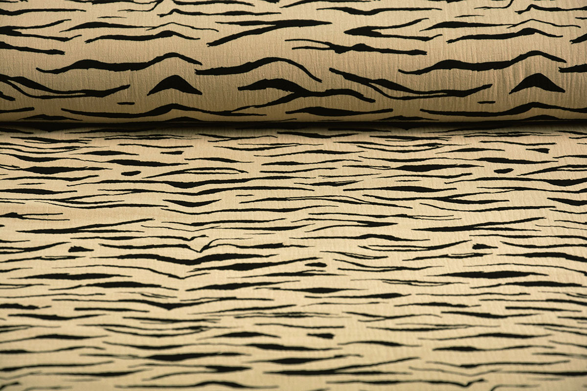 Double Gauze Fabric Zebraprint Sand