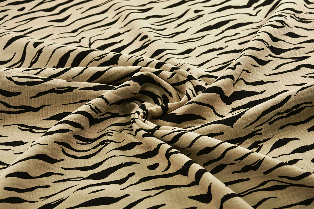 Double Gauze Fabric Zebraprint Sand