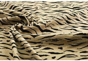 Double Gauze Fabric Zebraprint Sand