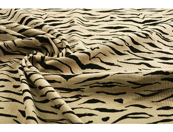 Double Gauze Fabric Zebraprint Sand