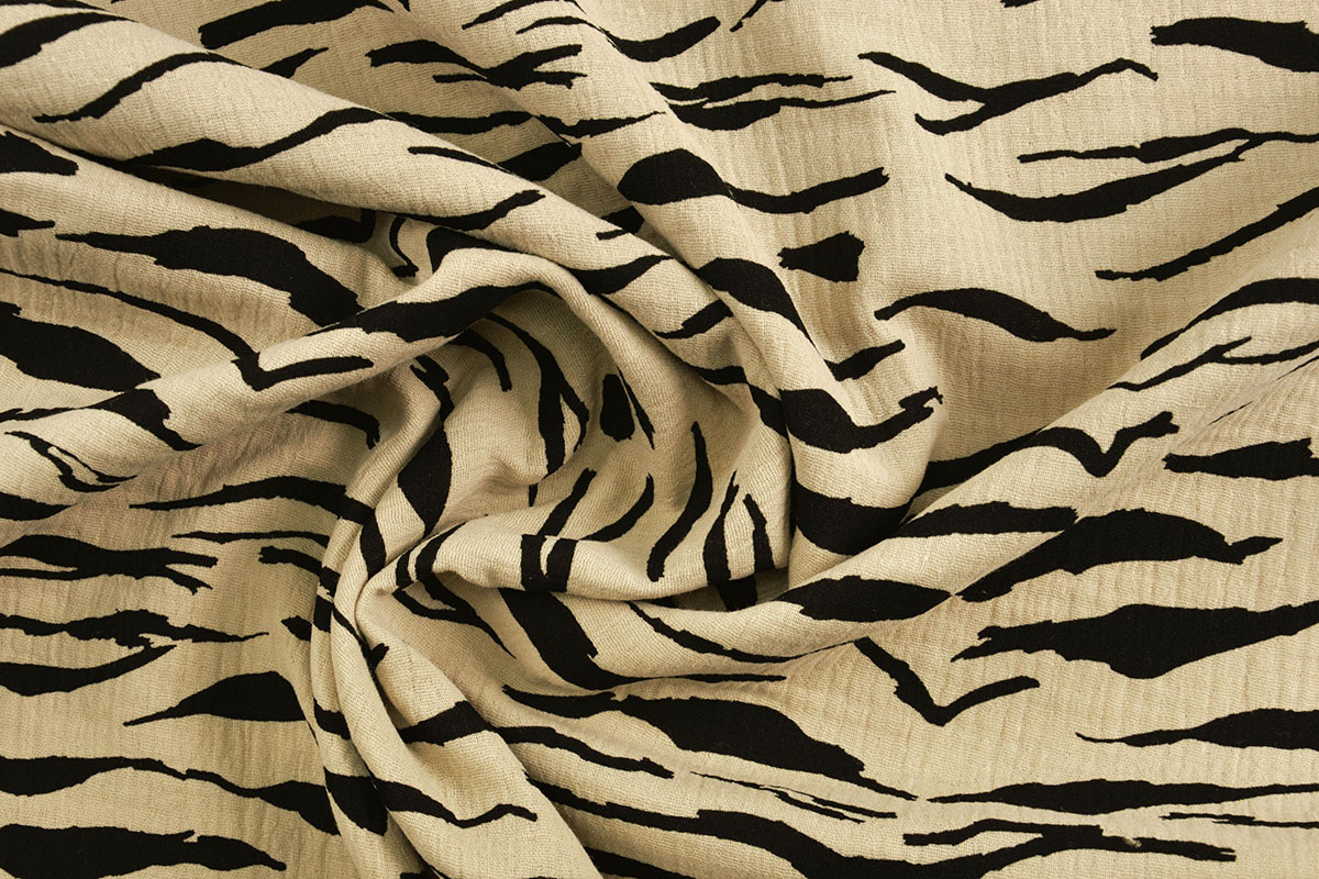 Double Gauze Fabric Zebraprint Sand