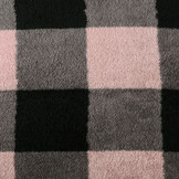 Curly Teddy Large Checkered Pink Grey