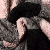 Curly Teddy Large Checkered Pink Grey