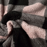 Curly Teddy Large Checkered Pink Grey