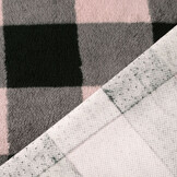 Curly Teddy Large Checkered Pink Grey