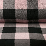 Teddy Stof Grote Ruit Roze Grijs