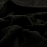 Woven Wool Coat Ribbed Fabric Black