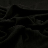 Woven Wool Coat Ribbed Fabric Black
