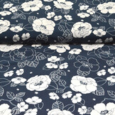 Cupro Fabric Printed Tyambo Navy Blue