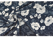 Cupro Fabric Printed Tyambo Navy Blue