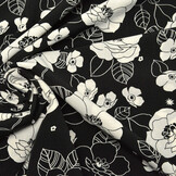 Cupro Fabric Printed Tyambo Black