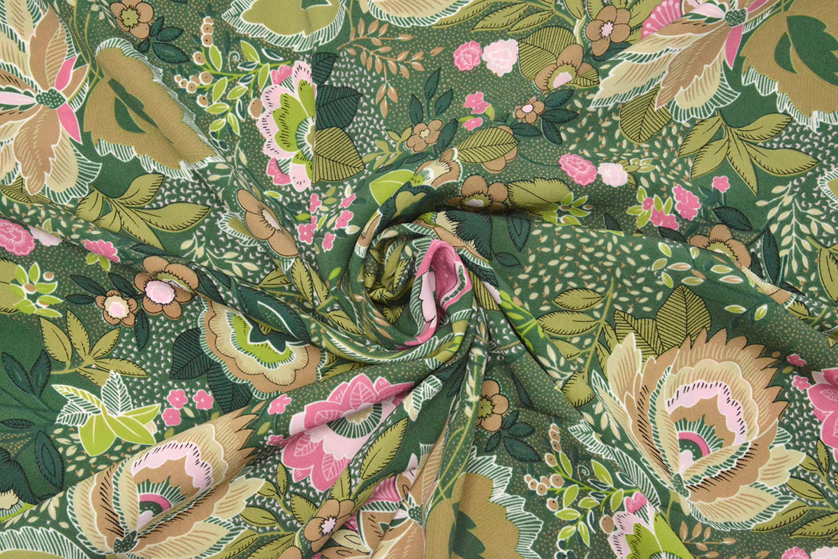 Crepe Printed Alango Green