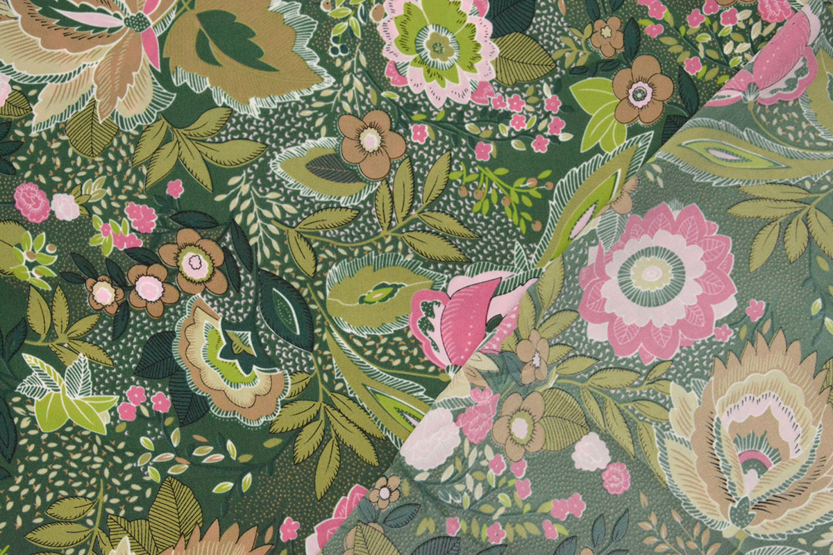 Crepe Printed Alango Green