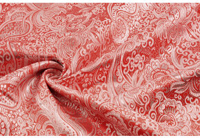 Brocade Whakangaro Red Silver