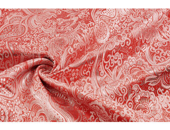 Brocade Whakangaro Red Silver
