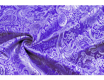 Brokat Whakangaro Blau Silber