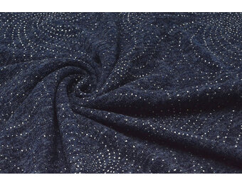 Jersey Silver Drop Sparkle Navy Blue Melange