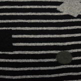 Gebreide Wollen Stof Strepen Kubic Zwart