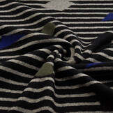 Knitted Woolen Fabric Stripes Kubic Black