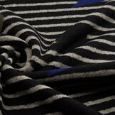 Gebreide Wollen Stof Strepen Kubic Zwart