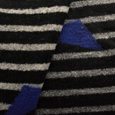 Gebreide Wollen Stof Strepen Kubic Zwart