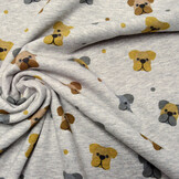 Sweatstoff Alpenfleece Hund Grau Melange