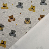 Sweatstoff Alpenfleece Hund Grau Melange