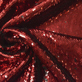 Reversibler Paillettenstoff Rot-Schwarz