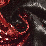 Omkeerbare Pailletten Stof Rood-Zwart