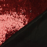 Reversibler Paillettenstoff Rot-Schwarz