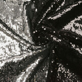 Reversibler Paillettenstoff Schwarz -Silver