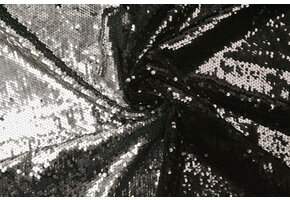 Reversible Sequin Fabric Black-Silver