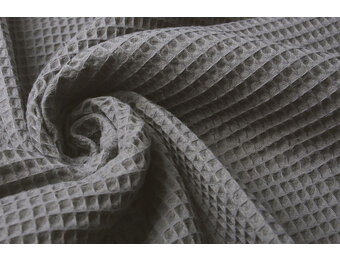 Waffelpiqué Baumwolle Grau