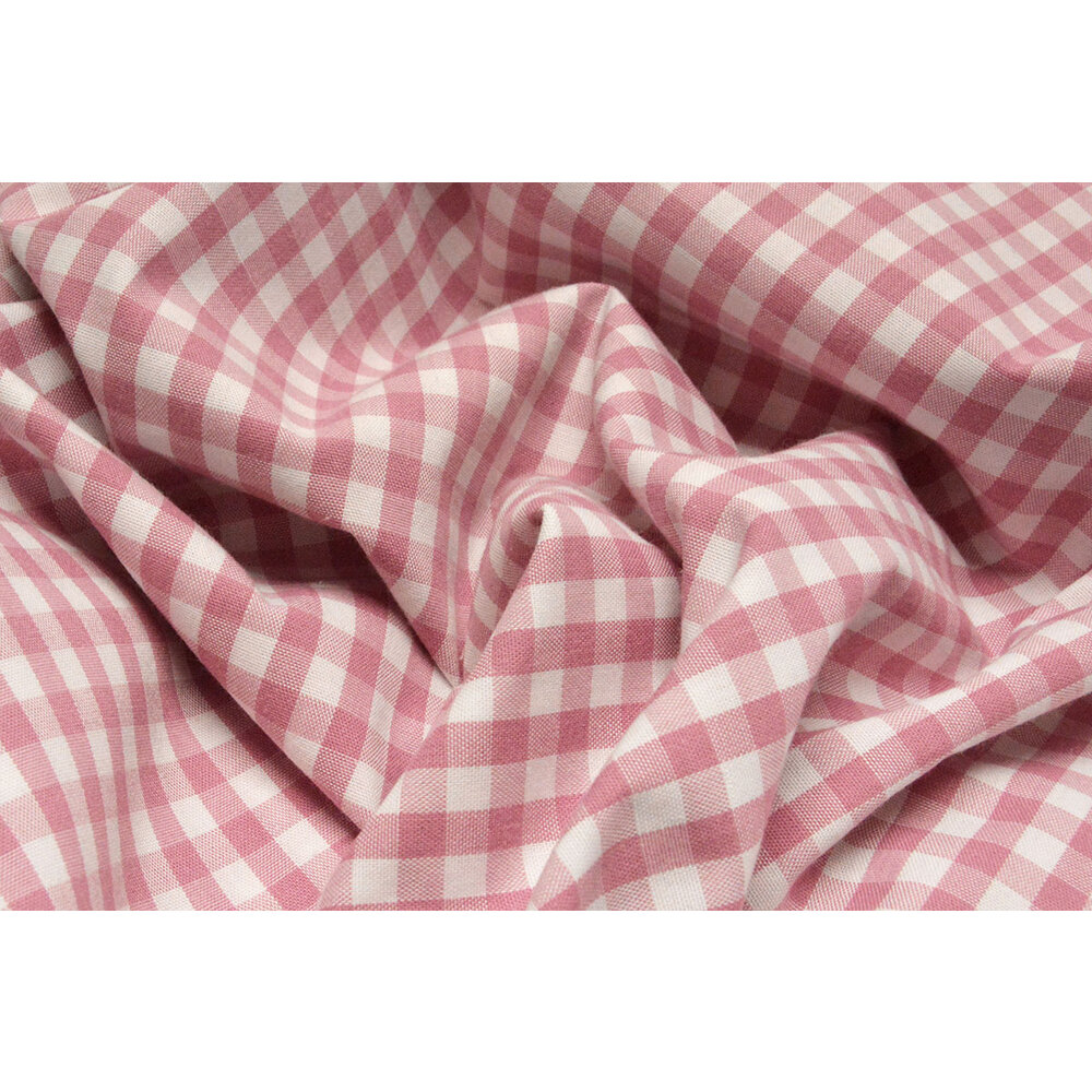Gingham Check 8 mm Old Pink - YES Fabrics