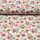 Baumwoll Musselin Stoff Blumen Phlox