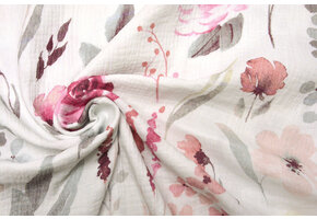 Double Gauze Fabric Flowers Senna