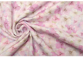 Hydrofiel Stof Bloemen Violetta