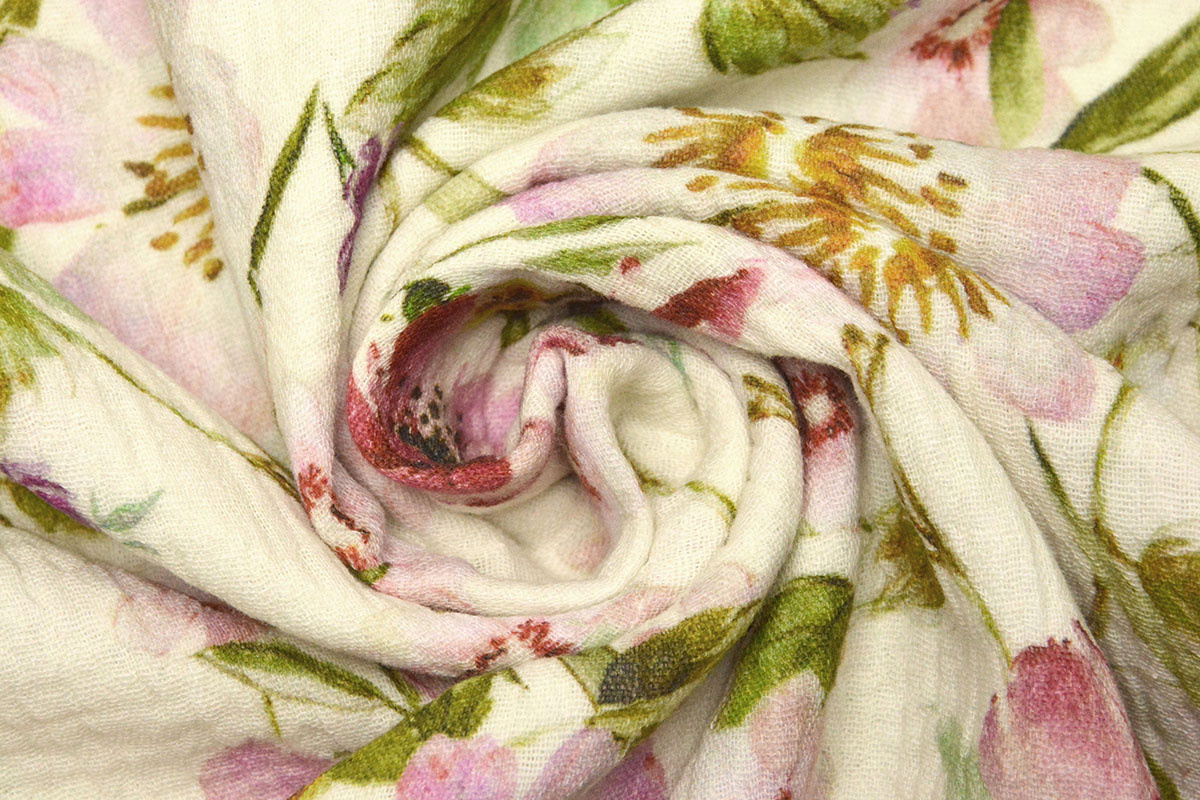 Double Gauze Fabric Flowers Melissa