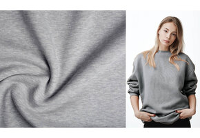 Sweatstoff Hellgrau Melange