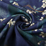 Scuba Crepe Bedruckt Blumenstrauß Blau