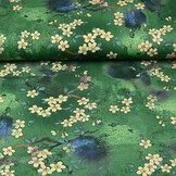 Scuba Crepe Bedrukt Bloemenbos Groen