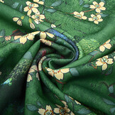 Scuba Crepe Bedrukt Bloemenbos Groen