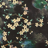 Scuba Crepe Printed Flower Bunch Black